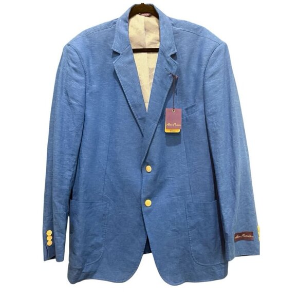Alan Flusser Other - Alan Flusser Royal Blue Linen Blend Sport Coat
